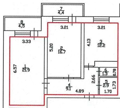 2к - квартира, 64.1 м², 13/18 эт.