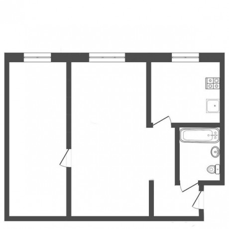 2к - квартира, 45.1 м², 3/5 эт.