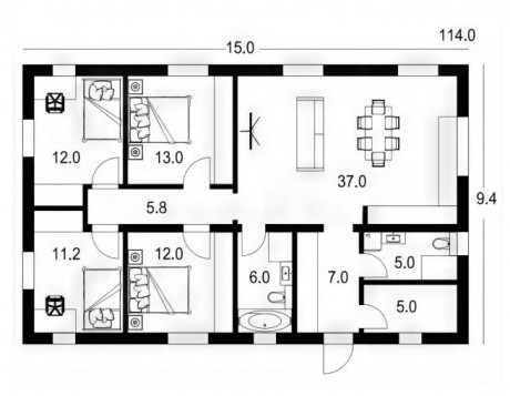 Дом, 118 м², 8.85 сот., 2 эт.